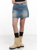 Washed Mini Denim Skirt CU516