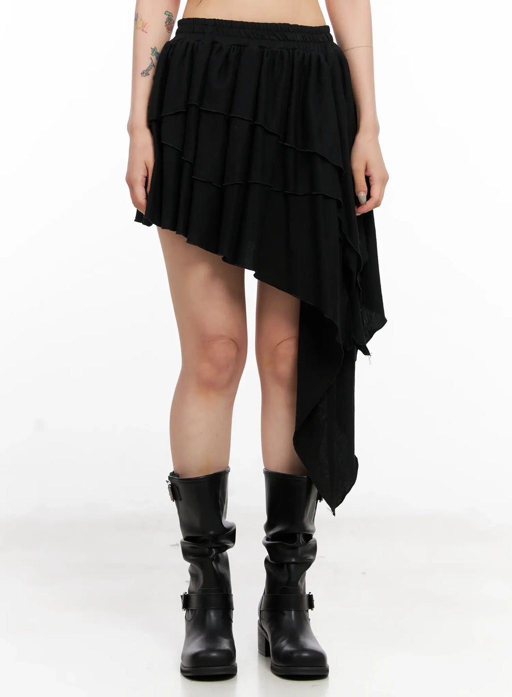 Asymmetric Tiered Skirt CL528