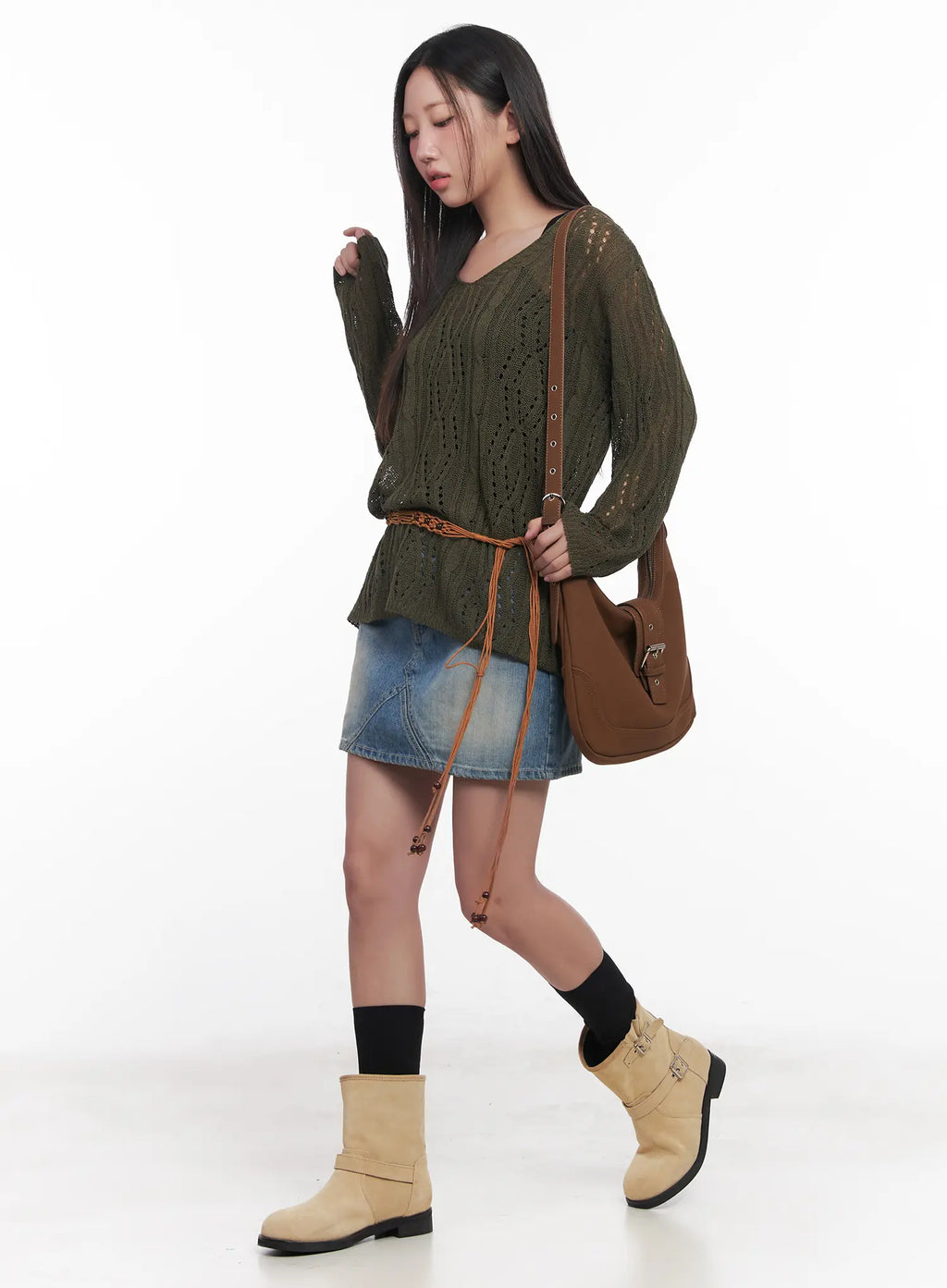 Washed Mini Denim Skirt CU516