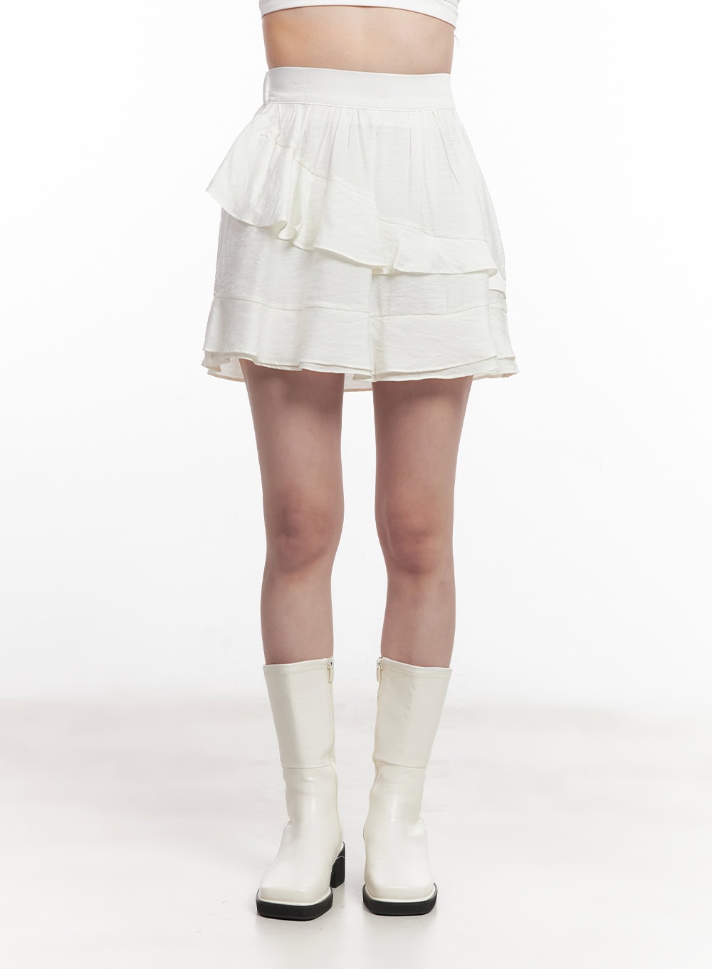 Asymmetric Frill Flair Mini Skirt CY526