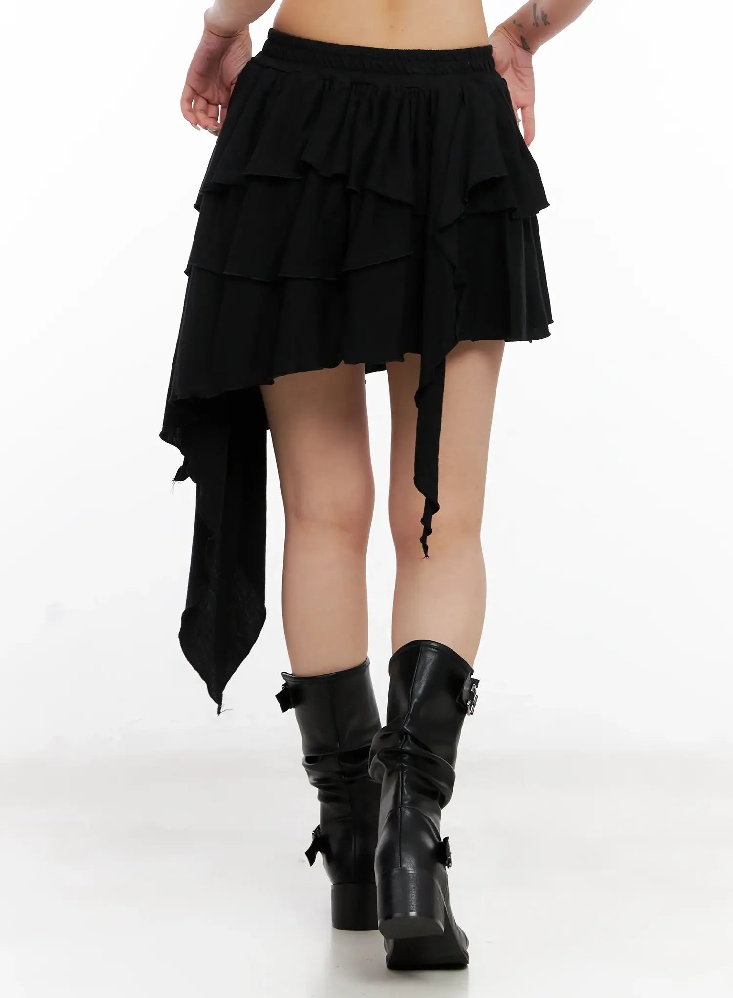 Asymmetric Tiered Skirt CL528