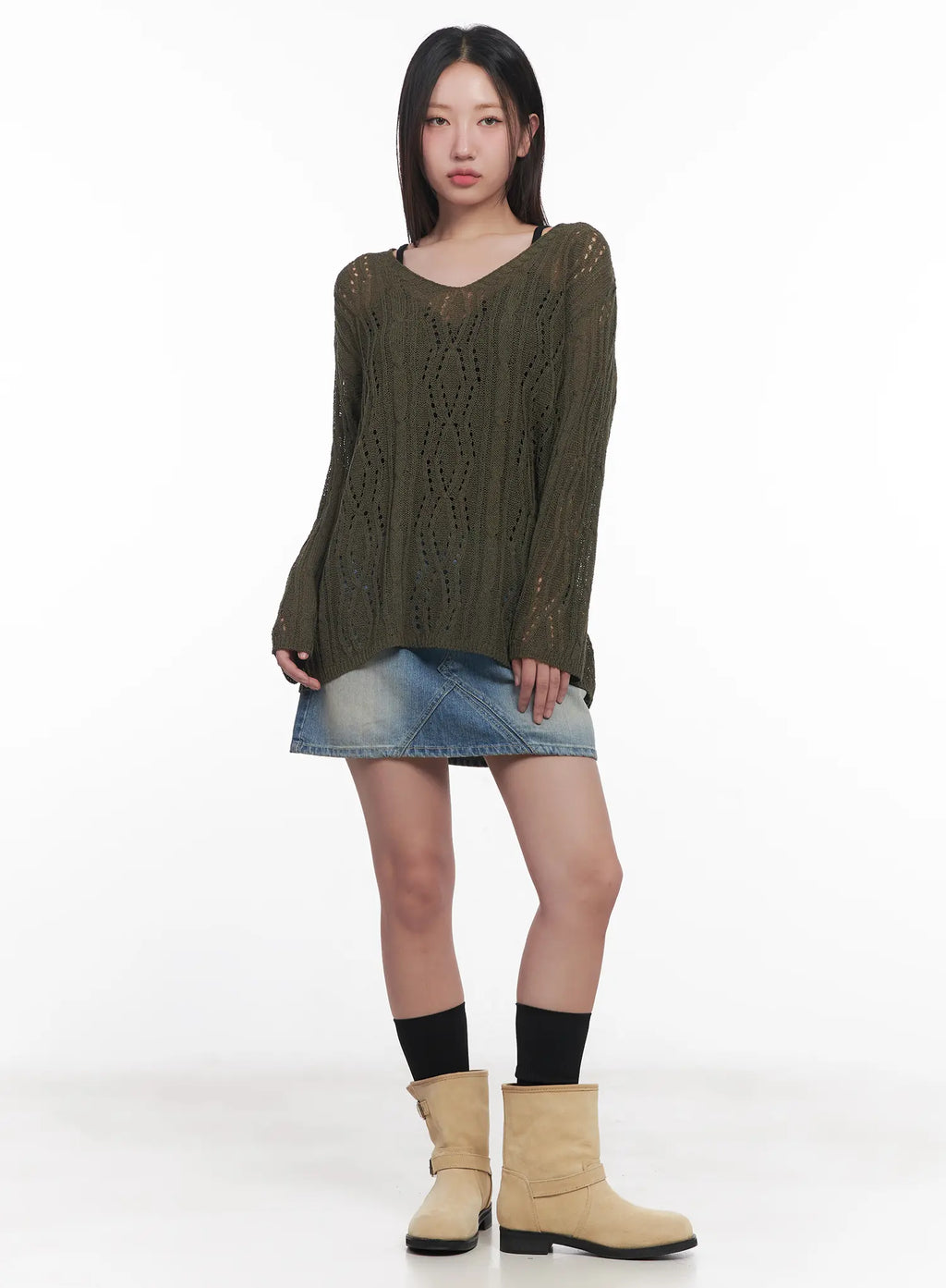 Washed Mini Denim Skirt CU516